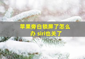 苹果旁白锁屏了怎么办 siri也关了